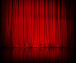 curtain or drapes red background