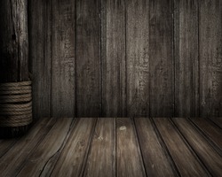 Old wooden scene as pirates theme background