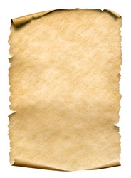 Old paper manusript or parchment vertically oriented