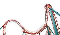 Roller coaster isolated on white background