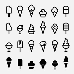 Ice cream icons set. Cream vector. Popsicle icon