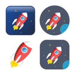 spacecraft icon - vector rocket - spaceship icon - 