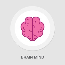 vector brain mind icon - creative mind symbol, idea concept