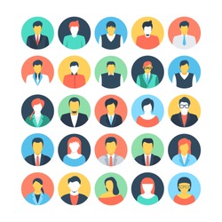 People Avatars Colored Vector Icons 1