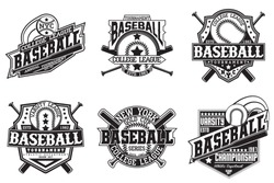 Set of vintage t-shirt graphic designs,  print stamps, baseball typography emblems, sports logos, Creative design, Vector