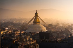 Boudhanath in Nepal morning Sunrise