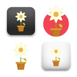 flat Vector icon - illustration of flower pot icon