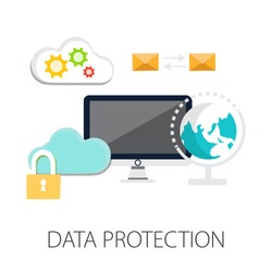 Vector illustration of security & protection concept with 