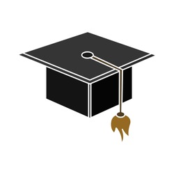 academic graduation cap isolated vector - diploma achievement ceremony illustration sign . university high degree sign symbol