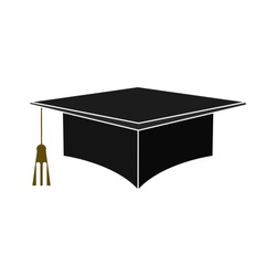 academic graduation cap isolated vector - diploma achievement ceremony illustration sign . university high degree sign symbol