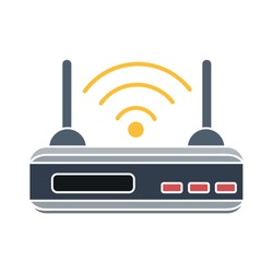router flat icon-modem sign-wireless illustration-network illustration-adsl isolated-wifi vector