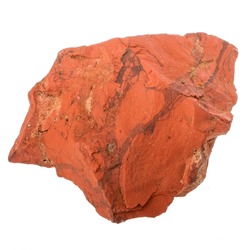 Rough Red Jasper specimen on white background