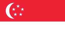 Civil and state flag of Singapore. Adopted 3 December 1959.