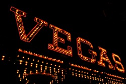 a Vegas illuminated sign at night