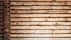 Wooden logs wall