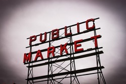 Pike Place Public Market Sign Seattle