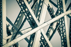 Modern Bridge frame closeup. Filtered image