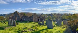 Ancient Cemetery and ruins of a church in Northern Ireland, UK - Ireland travel photography