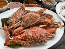 Fresh crab stream at Rayong beach Thailand
