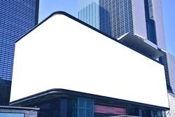 Outdoor billboard advertisement mock-up background of buildings in big cities