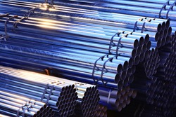 Cylindrical steel pipe, Cylindrical metal pipes, they used a loaded, The sun shining metal pipes, The sun shining metal pipes