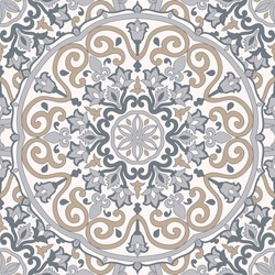 Seamless colorful pattern with mandala. Vintage decorative element. Hand drawn pattern in turkish style. Islam, Arabic, Indian, ottoman motif. Vector illustration.	