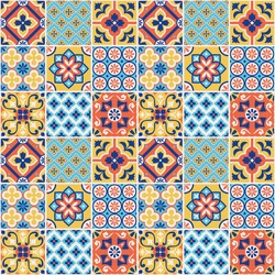 Decorative colorful tile pattern design. Vector illustration.