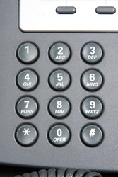 Numeric keypad of a telephone.  Voip phone.