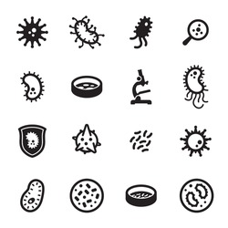 Bacteria icons set