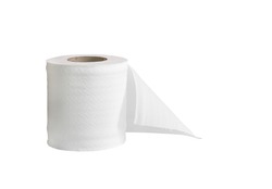 Roll of toilet paper or tissue isolated on white
