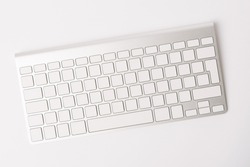 Top view photo of pc keyboard without characters, clean keyboard, empty keyboard