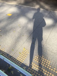 Selfie of shadow on the pedestal