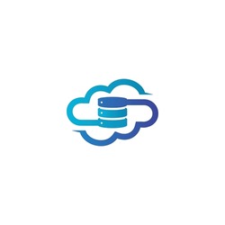 Cloud Data logo design, Cloud data vector icon. Cloud data technology