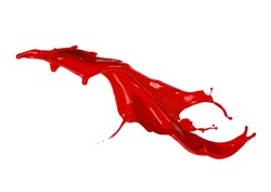 Red paint splash, isolated on white background