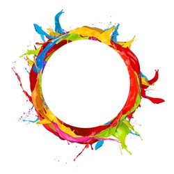 Paint splashes circle isolated on white background