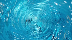 Blue water twister. Abstract background, closeup.