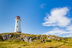 Lighthouse guarding coast of Sydney, Nova Scotia