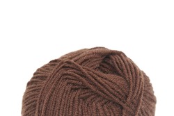 Cotton brown yarn ball, close-up