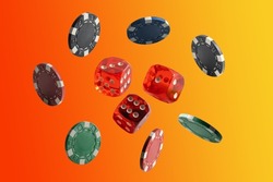 The concept of dice and poker chips.