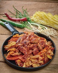 Korean spicy stir-fried chicken(Chuncheon dakgalbi)
