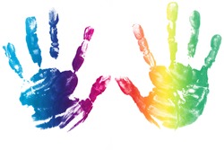 colorful hand painted isolated