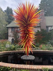 Artistic glass sculpture found at the botanic gardens in Denver, CO.