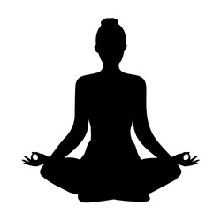 yoga. lotus position silhouette. vector shape