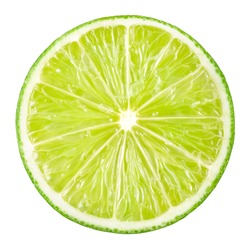 Lime slice. Fruit isolated on white background. With clipping path.