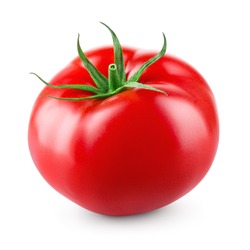 Tomato isolated on white background. With clipping path. Full depth of field.