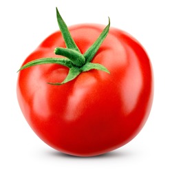 Tomato isolated. Tomato with clipping path. Full depth of field.