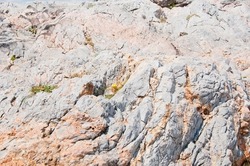 Natural rocky terrain landscape with boulder deposit stones abstract background.