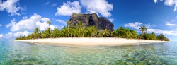 Mauritius Island panorama with Le Morne Brabant mount
