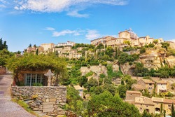 The beautiful villages of Provence. A street in the village of Gordes. France.