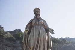 Virgin Mary Golden Statue near Ephesus, Turkey